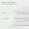 thumbnail image 2 of Noble Linens 3 Piece Seersucker Textured All Season Down-Alternative Comforter Set, White, King/Cal-King, 2 of 15