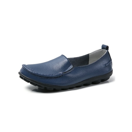 

Eloshman Flats Shoes Women Wide Width Loafers Slip On Casual Shoes for Ladies Dark Blue US 7