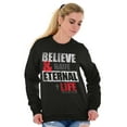 thumbnail image 3 of Believe Eternal Life Christian Jesus Unisex Plus Fleece Graphic Sweatshirt Brisco Brands 4X, 3 of 5