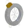 thumbnail image 4 of Northlight LED Lighted Silver Tinsel Ornament with Snowflake Outdoor Christmas Decoration - 21.5", 4 of 6
