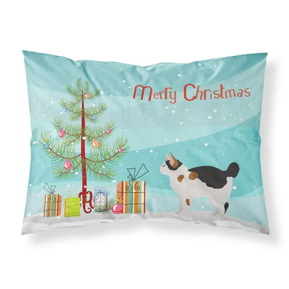 Manx 3 Cat Merry Christmas Fabric Standard Pillowcase