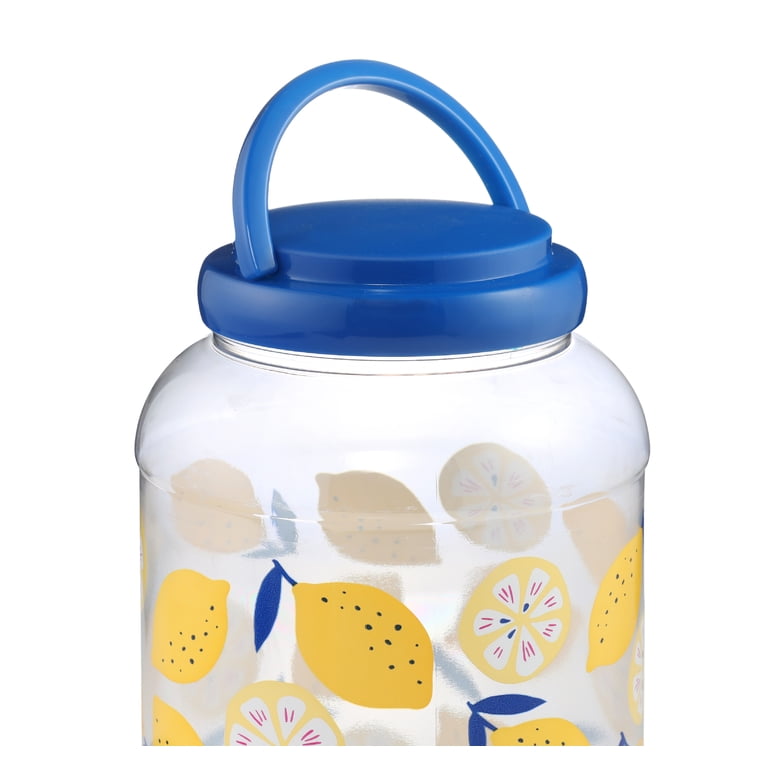 Umigy 1 Gallon Lemon Drink Dispenser With 20 Paper Cups — Plastic Beverage Dispenser With Spigot For Parties, Lemon Theme