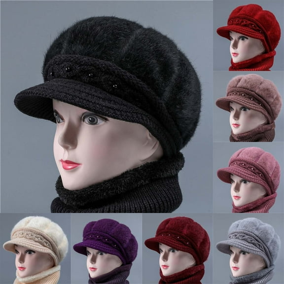 Women's Insulated Knit Basin Cap Warm Padded Winter Hat for Cold Weather