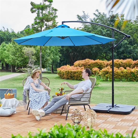 Renwick 10ft Sky Blue Octagon Offset Patio Umbrella