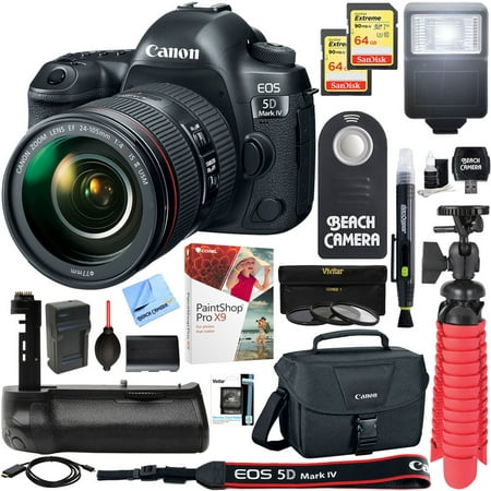 Canon EOS 5D Mark IV 30.4 MP Full Frame CMOS DSLR Camera + EF 24-105mm f/4L IS II USM Lens + Accessory (Best Full Frame Dslr On A Budget)