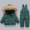 thumbnail image 2 of Mercatoo Toddler Baby Boys Girls Snowsuit 2 Piece Outfits Bib Sno𝐰 Pants and Ski Jacket Winter Windproof Outdoor Baby Newborns, 2 of 8