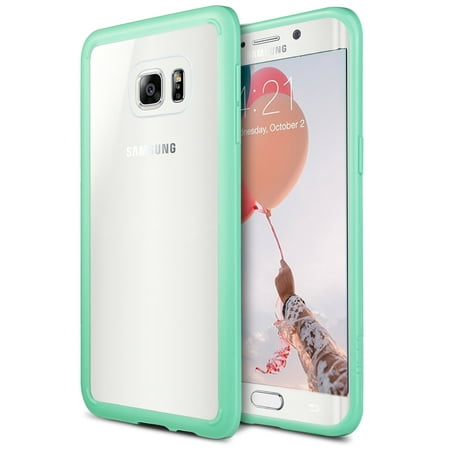 Galaxy S6 Edge Plus Case, ULAK Clear Slim Shock Absorption Bumper Hard Case for Samsung Galaxy S6 Edge Plus [Clear/Mint