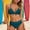 #341-Green, variant on Bikini Swimsuit for Women, with Bow Halter Neck in Color Block and Solid Colors, Comfortable and Sexy Two-Piece for Beach, Swimming, and Vacation