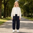 thumbnail image 2 of SJLDQY Girls Sweatpants Wide Leg Cargo Pants Casual Athletic Joggers, 2 of 9