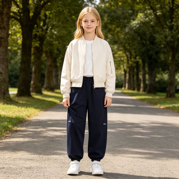 Kids Girl Sweatpants Lightweight Girls Joggers with Pockets Straight Leg Sweatpants for Girls 5-6 Years