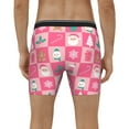 thumbnail image 2 of Men's Boxer Briefs, Pink Christmas Cheer Soft and Breathable Mens Underwear Boxer Briefs With Widen Waist, 2 of 5