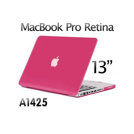 Rubberized Hard Case Laptop Shell Keyboard Skin Screen Protector for Macbook Pro 13 13.3” Retina Display A1425 Rose