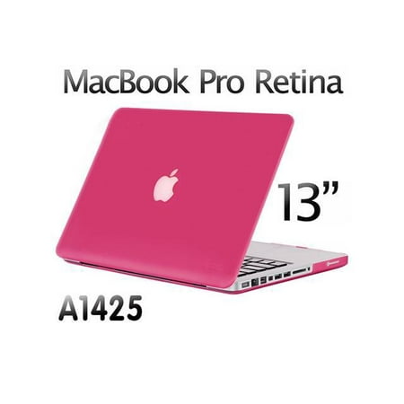 - Rubberized Hard Case Laptop Shell Keyboard Skin Screen Protector for Macbook Pro 13 13.3” Retina Display A1425 Rose Red
