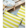 thumbnail image 2 of Pack of 2 Outdoor Pillow Covers, Yellow and White Stripes Waterproof Square Throw Pillowcase Cushion Decorative Pillow Covers for Couch Patio Tent, 24x24 in, 2 of 6