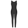 thumbnail image 4 of aidice Yoga Bodysuits for Women Ribbed Notched Neck Sleeveless Skinny Workout Activewear Pants Jumpsuits, 4 of 7