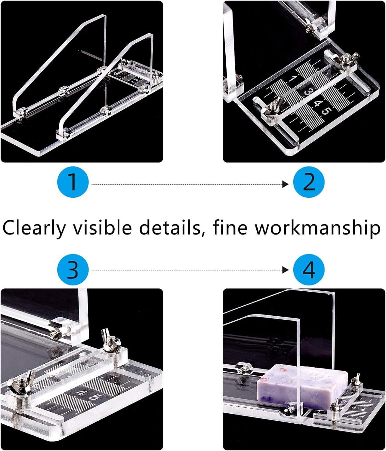 Adjustable Loaf Soap Cutter Acrylic Box Multifunction Cutting Beveler Planer Tool for Handmade Soap Cutting DIY