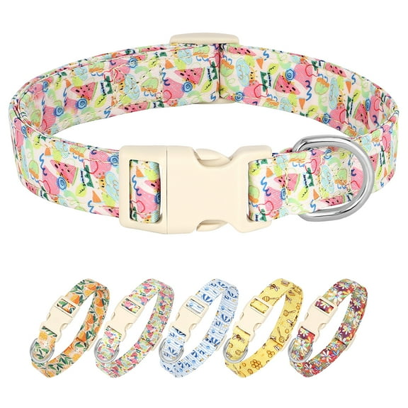 Pet Artist 	Fancy Floral Dog Collar Quick Fit Buckle Pets Adjustable for Small Large Breeds