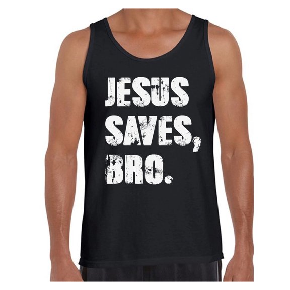 Awkward Styles Jesus Saves Bro Tank Top Shirt for Men Christian Mens Tanks Clothes for Men Jesus Christ is the Lord Christian Birthday Gifts Jesus Shirts Jesus Clothing Jesus Saves Bro Mens Shirt