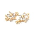 thumbnail image 2 of 30 pc Brass Link Connector Charms with Glass Flower Real 18K golden Plated 12x8x4mm Hole: 1.2mm, 2 of 2