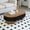 Brown, variant on Noble House Mourade 44" Elliptical Coffee Table with Hidden Storage, Modern Fluted Mushroom Accent Table, Black