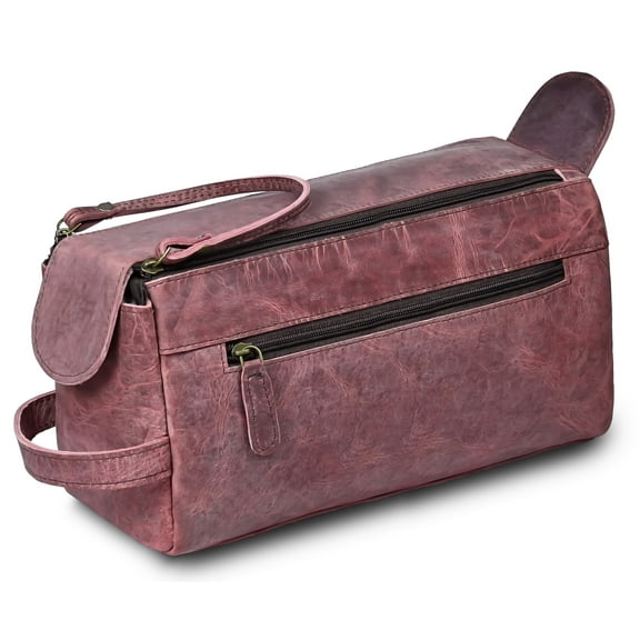 Genuine Leather Toiletry Bag For Men, Vintage Looking Dopp-Kit For Shaving, Travel Pouch, Cosmetics And Toiletries, Stylish Organizer, Best Gift For Men By Shifaa Handicraft