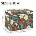 thumbnail image 5 of Yayeee Collapsible Cube Storage Bin with Lid Fabric Closet Decorative Basket with Handles, Christmas Blooms, 5 of 7