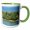Green/White, variant on 3drose, Image of Passing a Small Island on Way to Aruba, 11oz Two-tone Green Mug