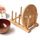 thumbnail image 3 of Estante para platos de madera de bambú, escurridor de platos, escurridor de secado, soporte de almacenamiento, organizador de gabinete de cocina para plato/plato/tazón/taza/tapa de olla/libro oso de fresa Hogar, 3 of 6