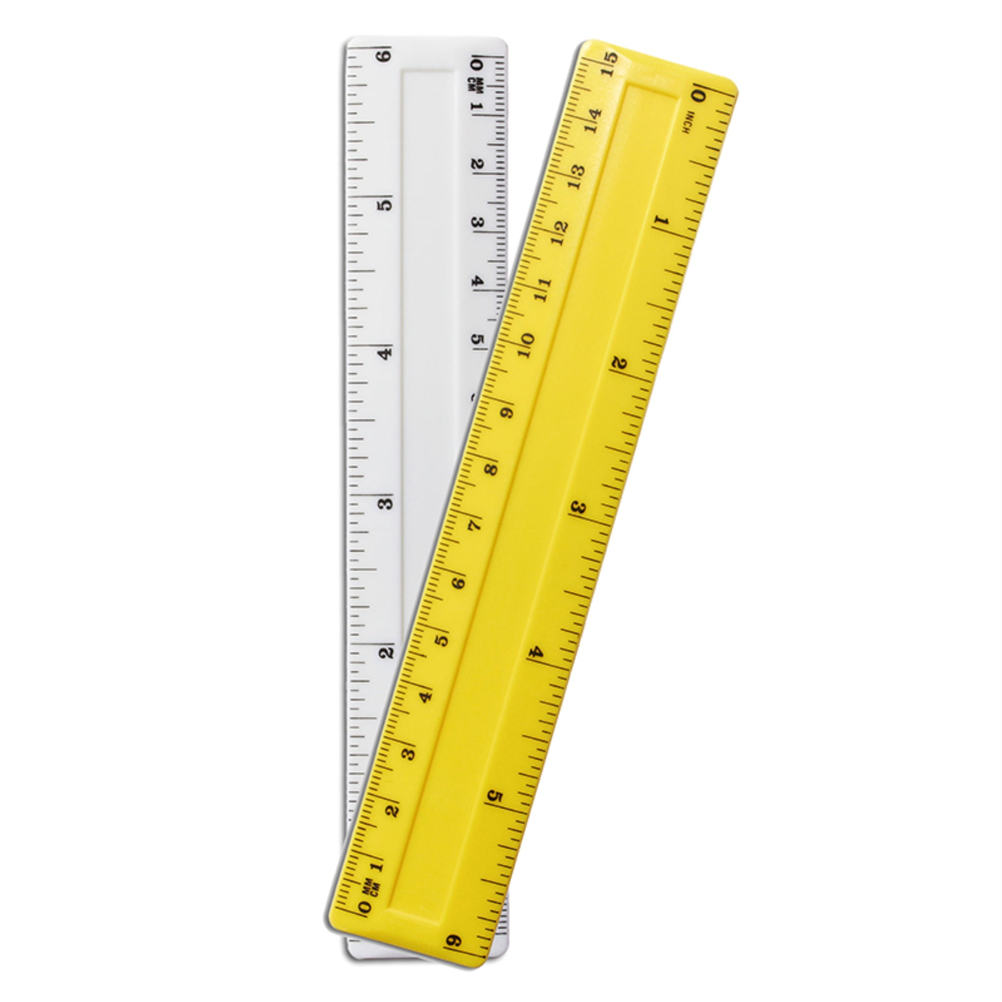 School Smart Lightweight Strong Plastic Ruler 6 Inches Pack of 6 
