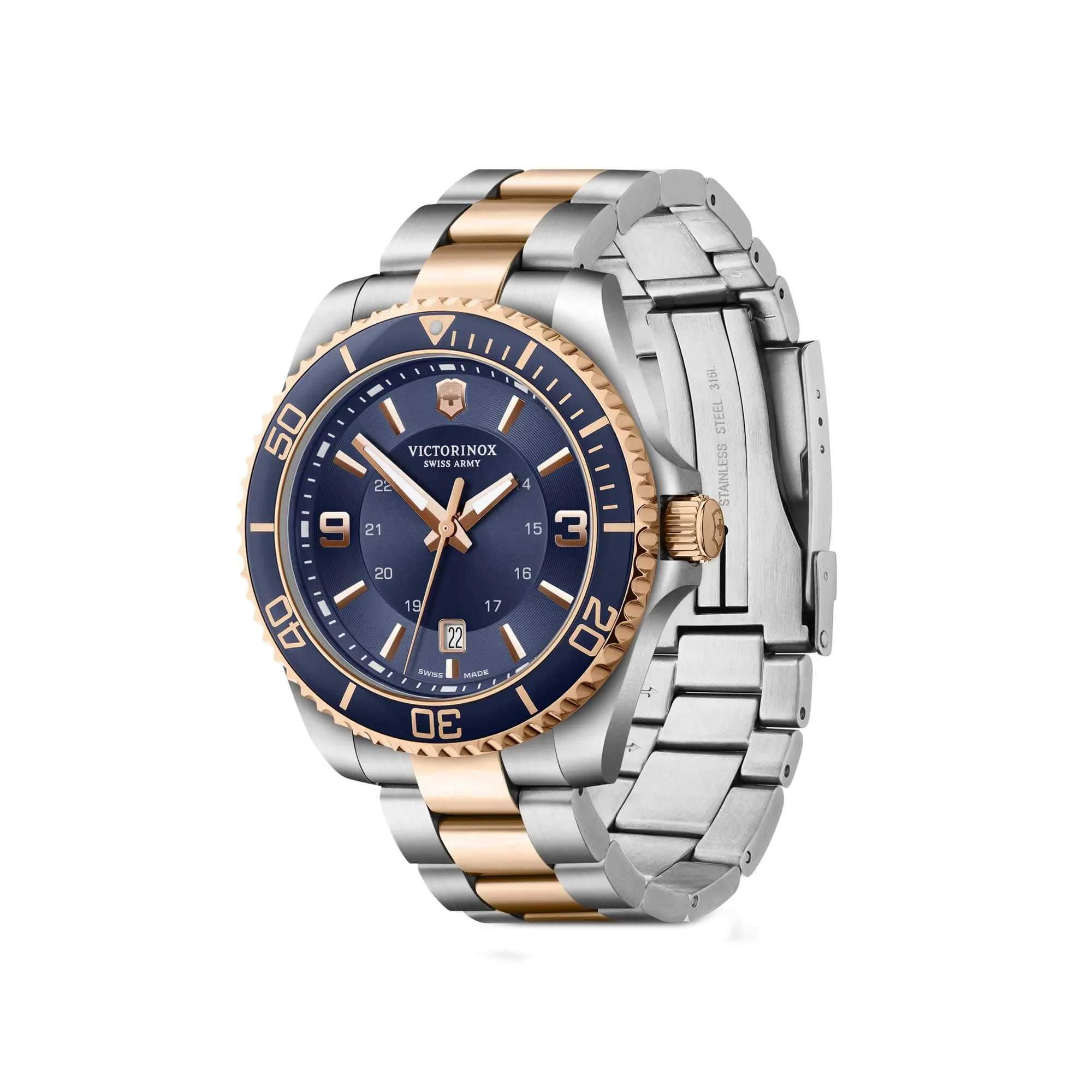 Victorinox Swiss Army Maverick Large Two-Tone Stainless Steel Blue