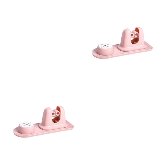 stanreset 2-in-1 Wall Mounted Punch-free Mops Hanging Pipe Hooks Anti-skid Storage Rack Moisture-proof Clip Rag Hanger Bathroom Pink Pink 2Set