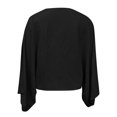 thumbnail image 4 of Women Lightweight Cardigan Open Front 3/4 Sleeve Shawls Wraps Bell Sleeve Kimono Cardigan (Black XL), 4 of 6