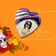 thumbnail image 2 of Tabla de quesos rectangular diseño mexicano catrina/calavera decorada con resina. (El Corazón), 2 of 9