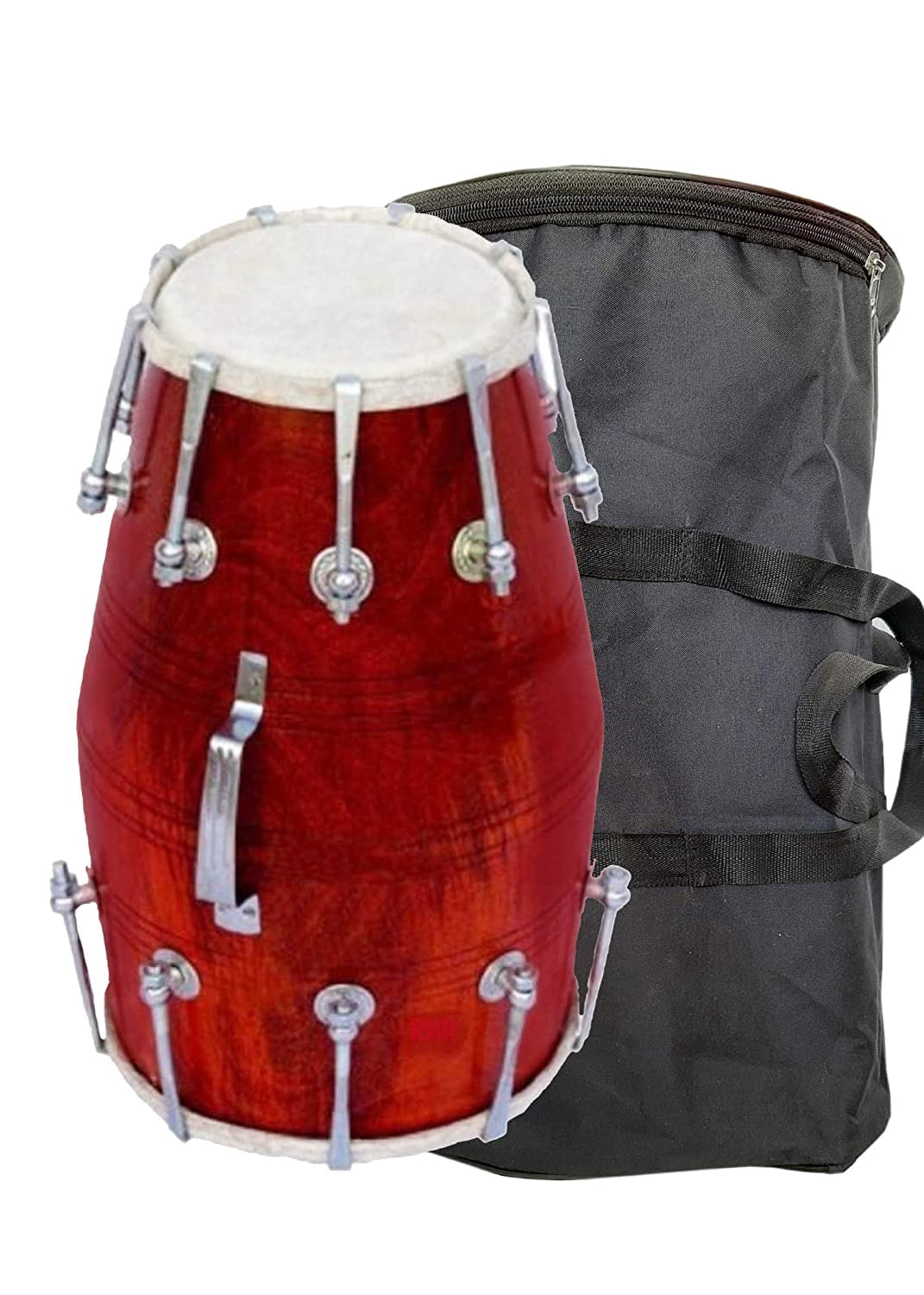 Wooden Dholak Indian Folk Musical Instrument Drum Nuts N Bolt