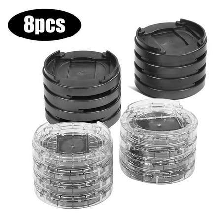 Hi Riser Sets Height Adjustable Bed Risers Non-Slip Table Risers or Furniture Risers Heavy Duty Set of 8 Transparent Round Shape ()