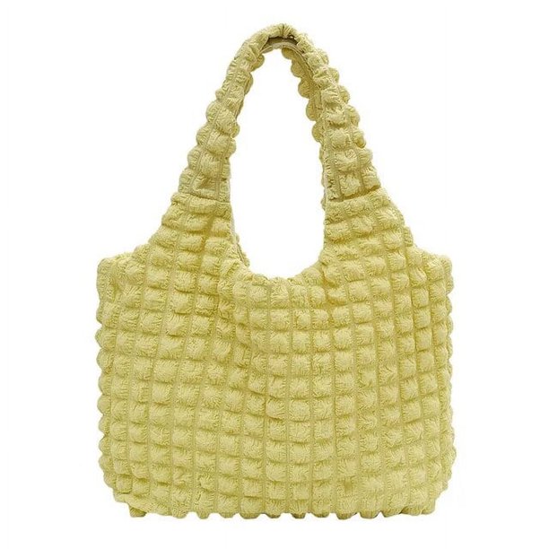 LHSHID South Korea Instagram girl foreign cloud puff flower shoulder bag women's new summer canvas simple handbag
