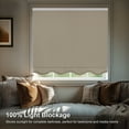 thumbnail image 3 of Chicology Textured Blackout Roller Shades with Fringe | Cordless Light Filtering Window Blinds |28.5"W X 64"H | Decorative Privacy Shades for Home & Office | Easy Install | Sand, 3 of 8
