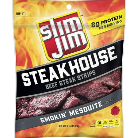 SLIM JIM Mesquite Smoke Steak, 3.15 OZ (Bb Sep 13 2025)