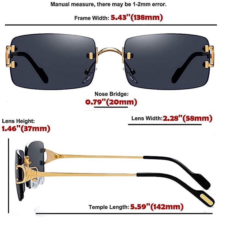 Framless Sunglasses Retro 90s Rimless Hip Hop Fashion Dark  display picture 2