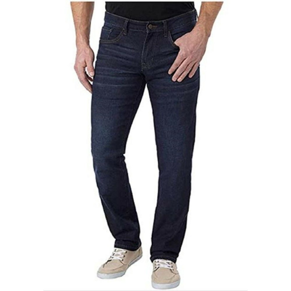 IZOD - IZOD Men's Comfort Stretch Straight Fit Jeans (Dark Blue, 34x32 ...