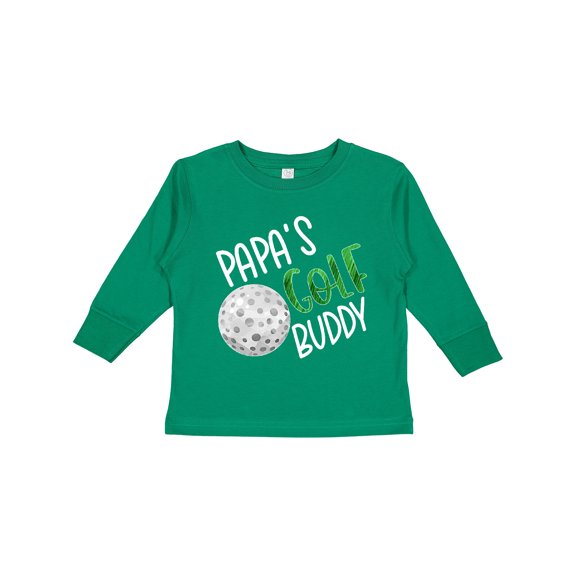 Inktastic Papa's Golf Buddy with Golf Ball Boys or Girls Long Sleeve Toddler T-Shirt