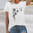 thumbnail image 2 of Women Summer Tops Women's Fashion Print Top Loose Crew Neck T Shirt Workout Shirts Women Fit V Neck Ladies Tee Shirt Camping Novelty Items 3x Short Sleeve Tops Sheer Athletic Wear Sky for White XL, 2 of 4