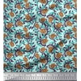 thumbnail image 1 of Soimoi Cotton Voile Fabric Leaves & Lotus Block Print Fabric by Yard 56 Inch Wide, 1 of 3