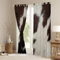 thumbnail image 3 of Homewish Brown White Cowhide Curtains Pack of 2 (42x84 Each),Cattle Hide Print Curtains Blackout,Rustic Farmhouse Bedroom Curtains For Teens,Super Cozy Room Decor, 3 of 6