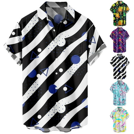 

Casual Short Sleeve Button Down Hawaiian Shirts Plus Size Men Men s Breathable Blouses