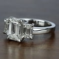thumbnail image 3 of Silvago Jewel 14k White Gold Rings - 2.1 Ct Emerald Cut Lab Created Diamond Solitaire Ring for Women's - Three-Stone Engagement Wedding Ring - Silver Diamond Beautiful Special Occasion Ring for Her, 3 of 7