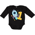 thumbnail image 3 of Inktastic Rocket Spaceship Happy First Birthday Boys or Girls Long Sleeve Baby Bodysuit, 3 of 5