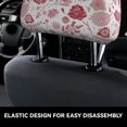 thumbnail image 4 of Kdxio Flower Leaves Pattern Print 2 Piece Car Head Rest Covers Set Auto Front/Rear Seats Headrest Cover Universal Fit Most Cars,Sedan, SUV, 4 of 9