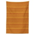 thumbnail image 3 of Ambesonne Aztec Tablecloth Rectangular Table Cover, Folkloric Triangles Suns, 52"x70", Orange Yellow Burgundy, 3 of 4