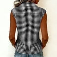 thumbnail image 5 of Women Gingham Button Down Slim Sleeveless Blouse Plaid Top Summer Henley Neck Tank Vest Spring Summer Clothes, 5 of 7